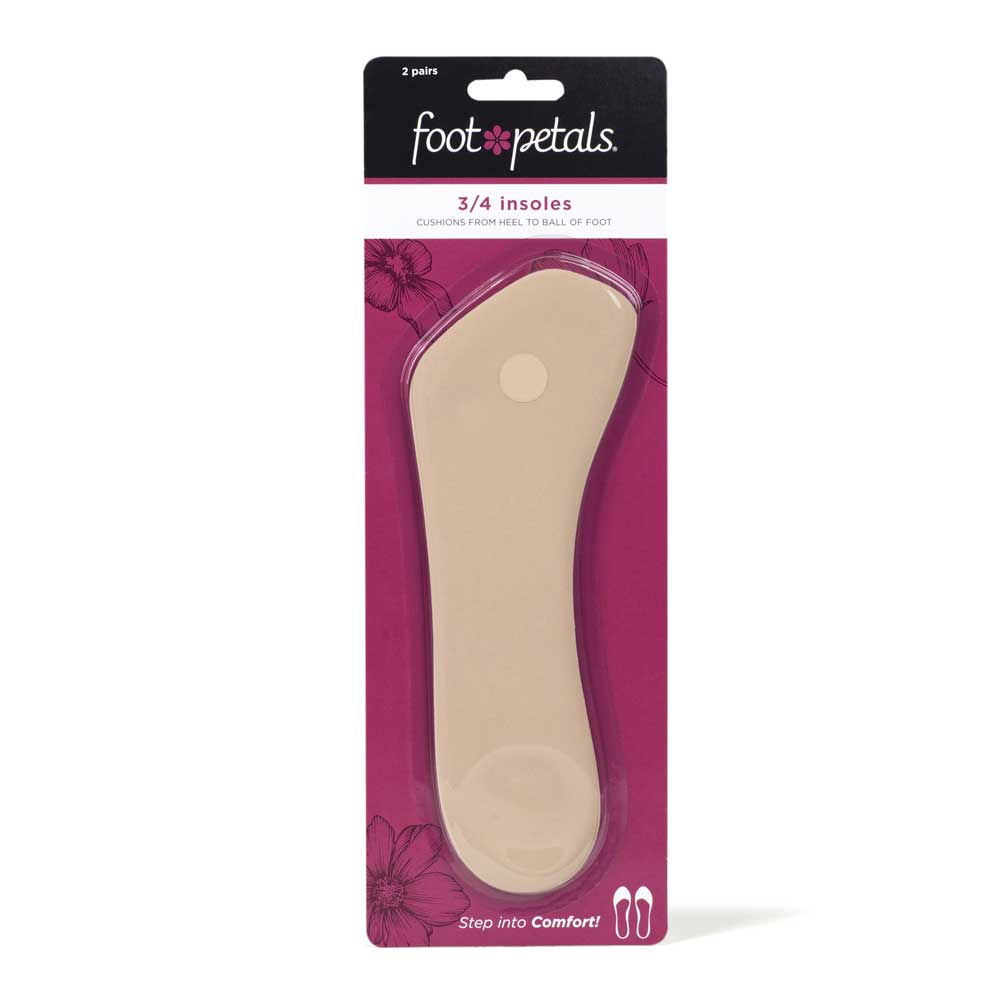 Foot Petals 3/4 Insoles (2 pack Beige & Black)