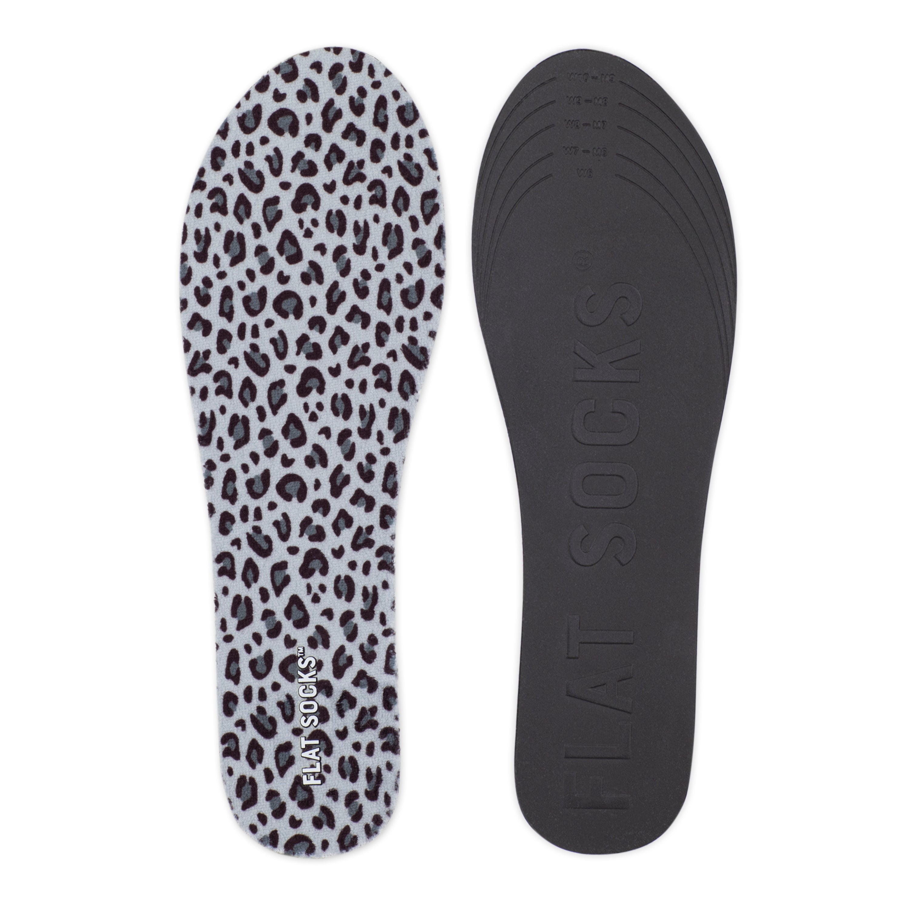 Flat Socks 3 Pack Small, Black, Snow Leopard & Leopard