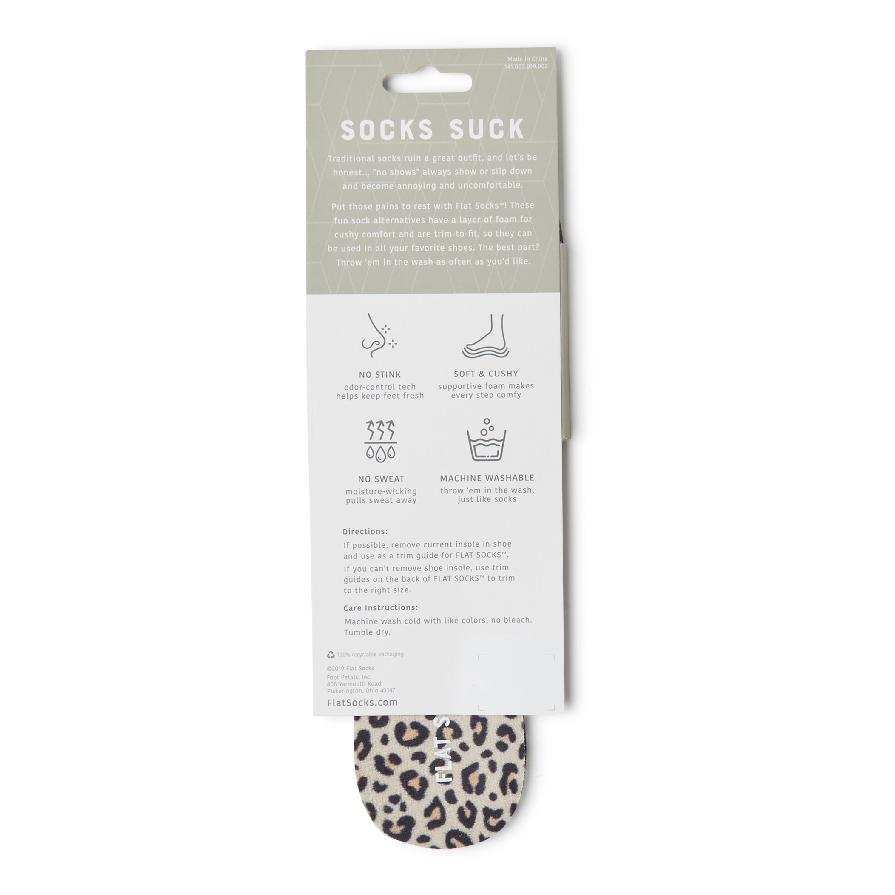 Flat Socks Leopard Print