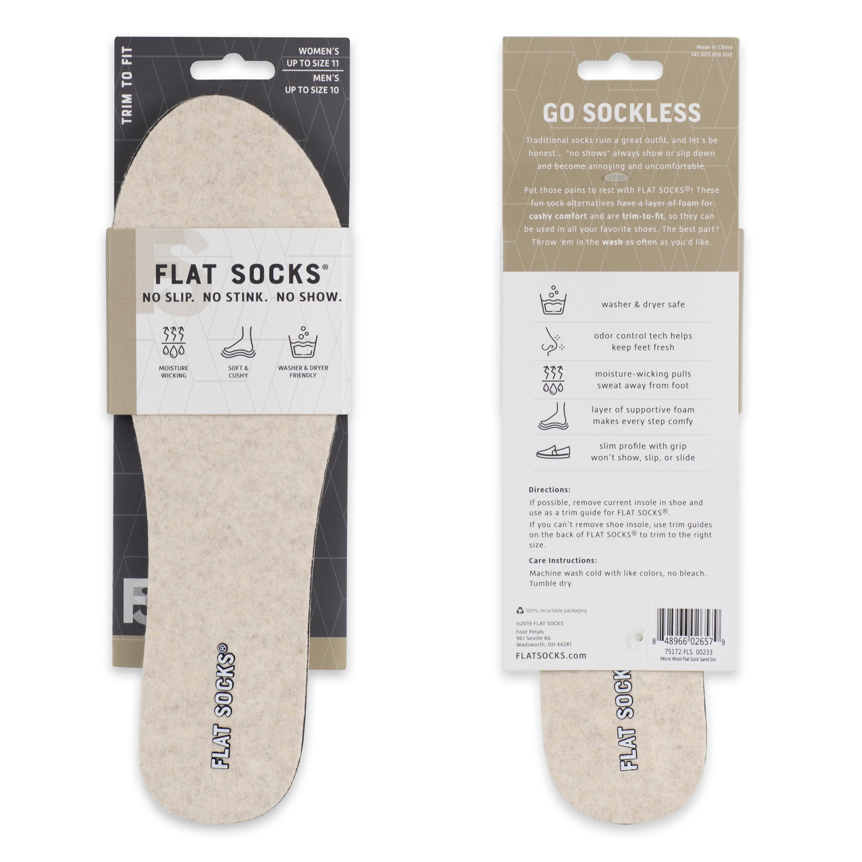 Flat Socks Sand Large