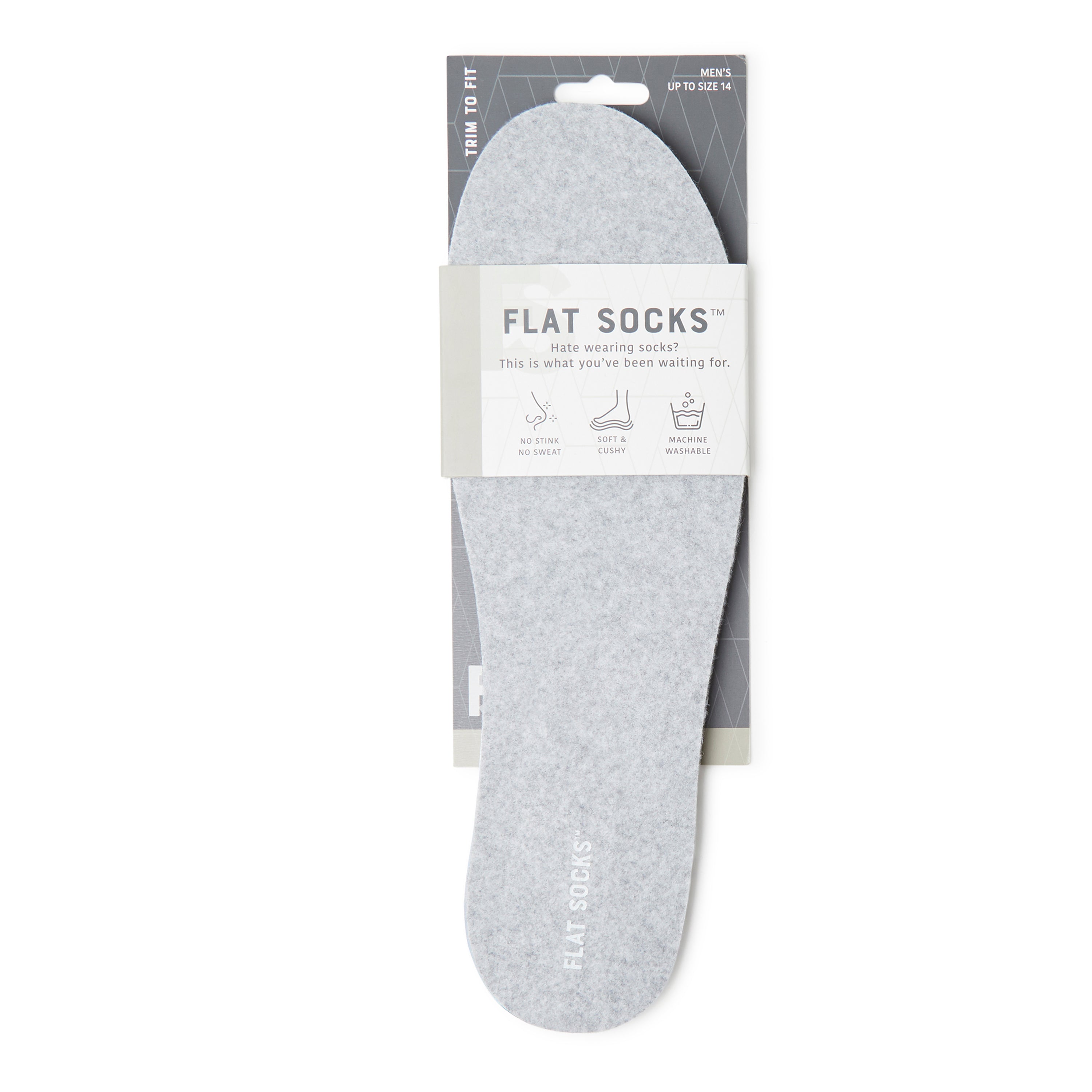 Flat Socks Light Heather Grey Large