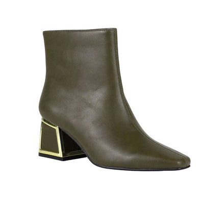 Ninety Union Brooke Olive Square Toe Bootie