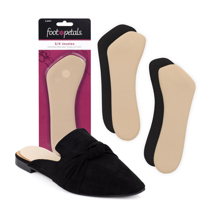 Foot Petals 3/4 Insoles (2 pack Beige & Black)