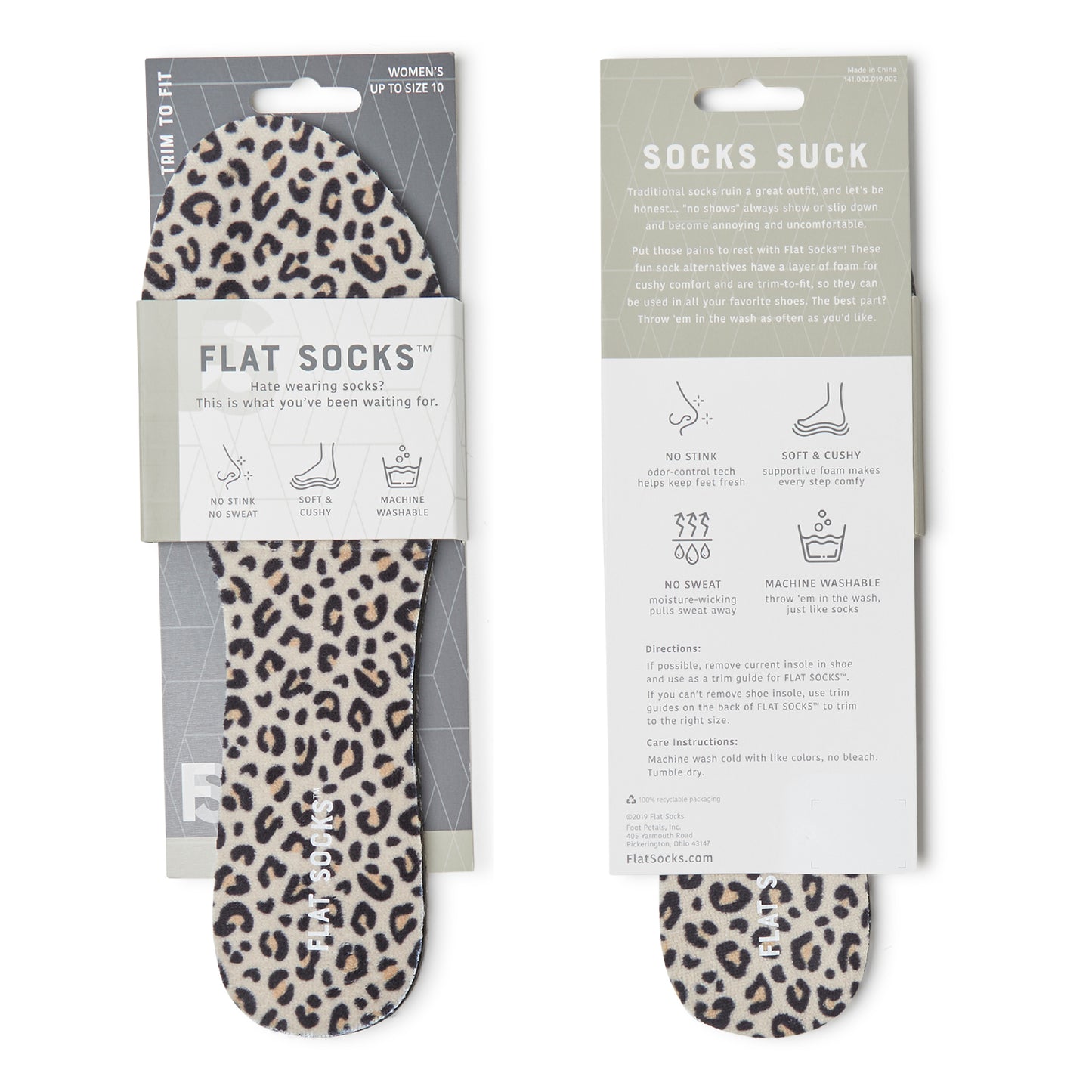 Flat Socks Leopard Print