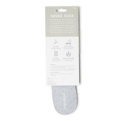 Flat Socks Light Heather Grey Large