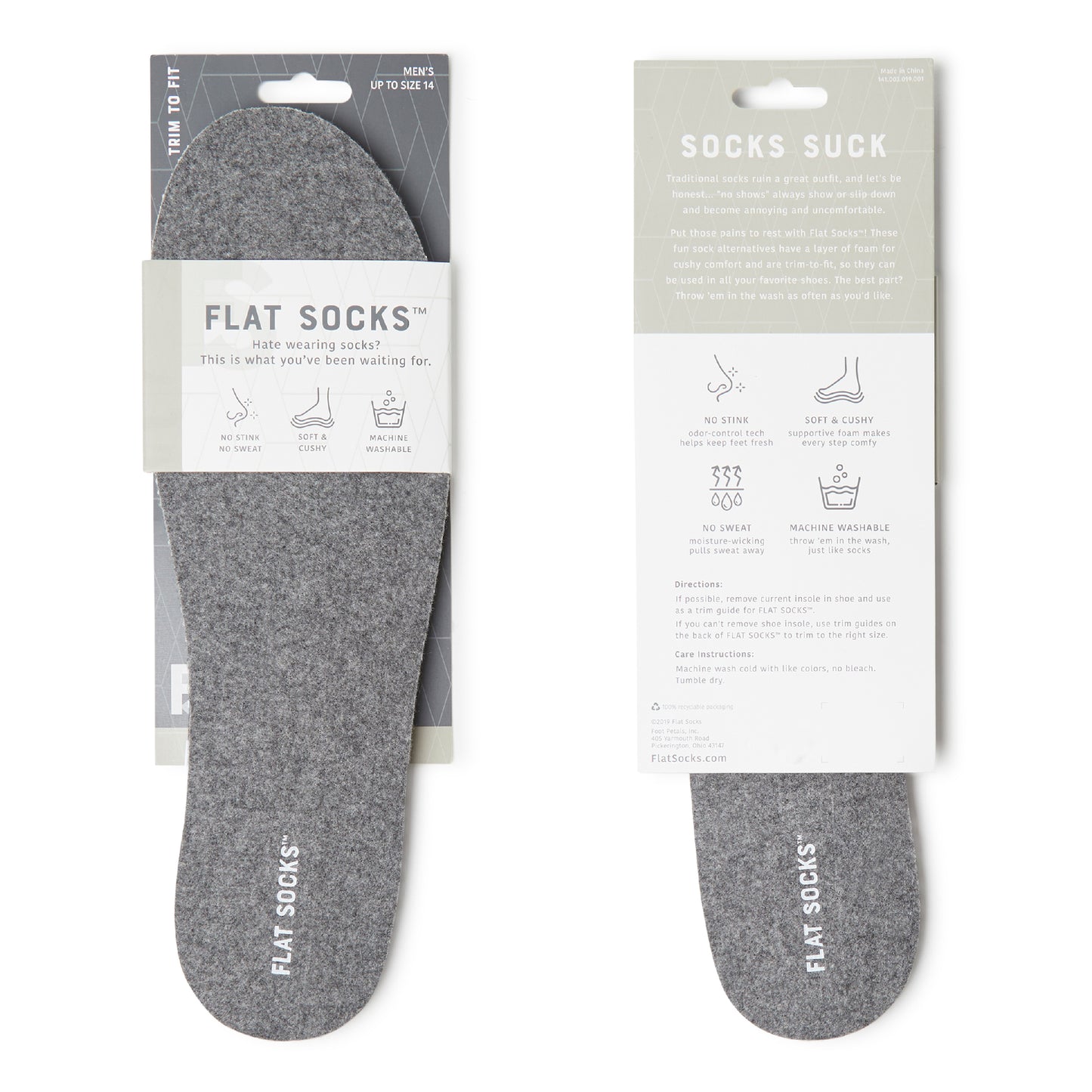 Flat Socks Dark Heather Grey