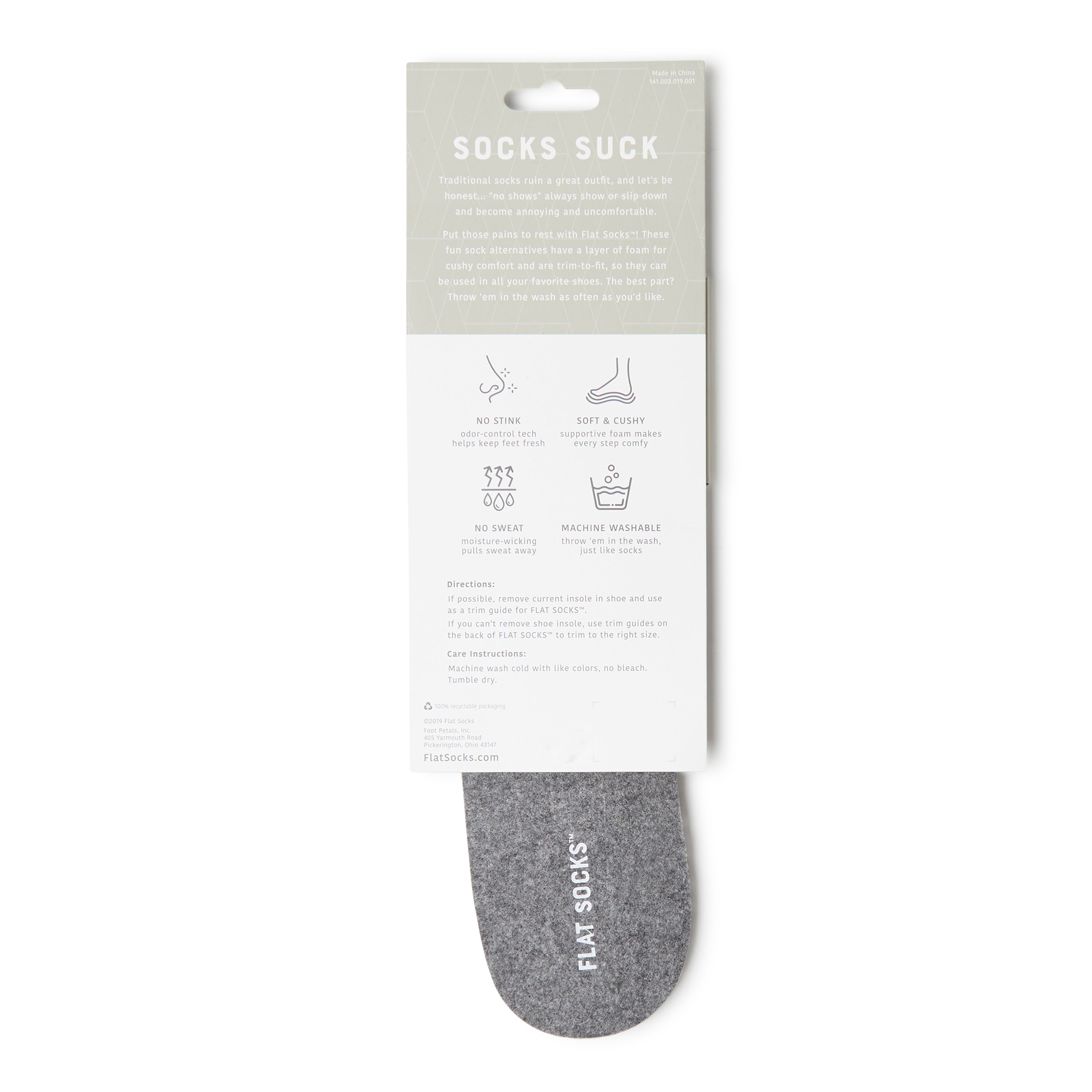 Flat Socks Dark Heather Grey