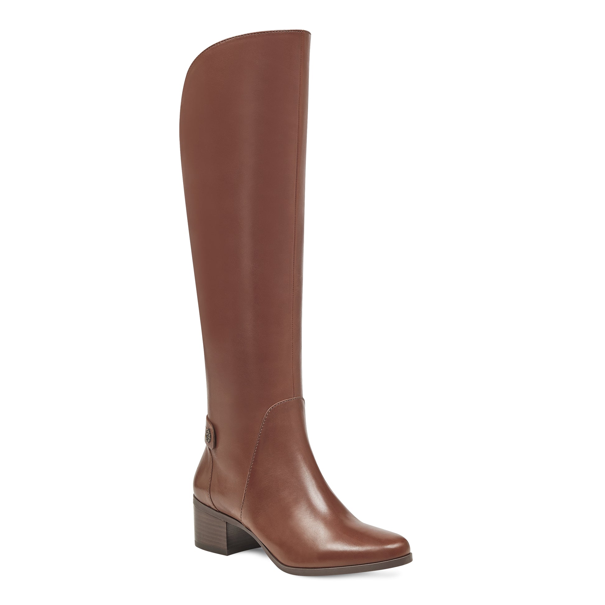 Embrace a modern silhouette that's sure to garner plenty of compliments with Anne Klein smooth leather Jela boot. Jela has a pull-on design with a half-zip closure at the side and a stretch panel at the back for added comfort. Jela's insole has dual, lightweight foam layers to provide cushioning and shock-absorption as well as a durable rubber outsole