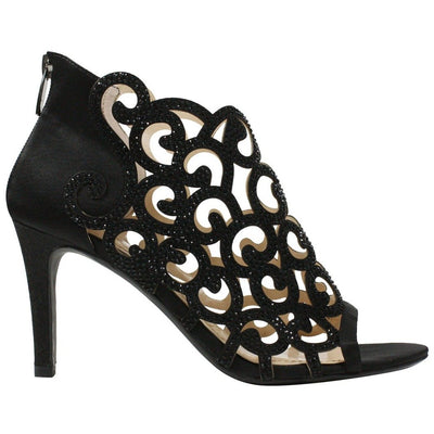 J. Renee Mcwayfalls Black Rhinestone Cage Dress Sandal