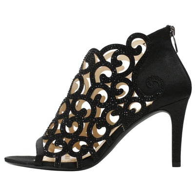 J. Renee Mcwayfalls Black Rhinestone Cage Dress Sandal