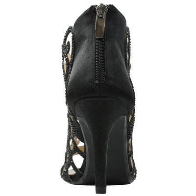 J. Renee Mcwayfalls Black Rhinestone Cage Dress Sandal